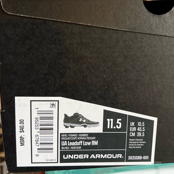 *NEW* Men’s Under Armour Leadoff Low RM Baseball Cleats - Picture 4 of 4